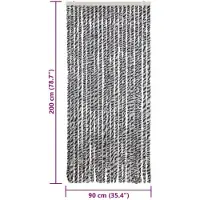 vidaXL Vliegengordijn 90x200 cm chenille grijs en zwart-wit