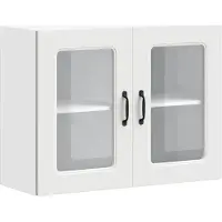 vidaXL Keukenbovenkast met glazen deur Kalmar bewerkt hout wit