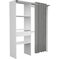 Ekipa Kledingkast Barit 143cm - wit/grijs