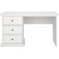 CALICOSY Bureau met 3 lades wit b130 cm sofia