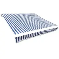 vidaXL Vervangingsdoek voor luifel 350x250 cm polyester blauw en wit