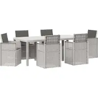 vidaXL Tuin Eettafel Set 7 st Wit en antracietkleurig PP