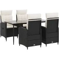 vidaXL Sofa Tafel Set 5 st PE rotan en poedergecoat staal