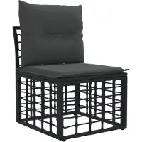 vidaXL Modulair Buitenkant Armloze Bank Eenheid Zwart poly rattan
