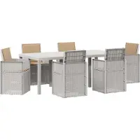 vidaXL Tuin Eettafel Set 7 st Wit en Taupe PP