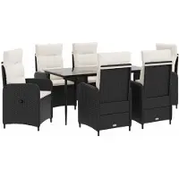 vidaXL Sofa Tafel Set 7 st PE rotan en poedergecoat staal