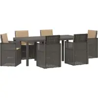 vidaXL Tuin Eettafel Set 7 st Lichtgrijs en Taupe PP