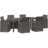 vidaXL Tuin Eettafel Set 7 st Lichtgrijs en antracietkleurig PP