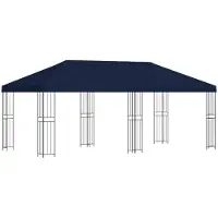 vidaXL Paviljoen met zijwanden 6 x 3 m Blauw Polyester en Staal