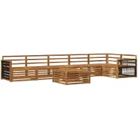 vidaXL Buiten bank set 7 pcs Naturel Massief Acacia Hout