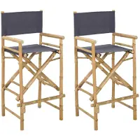 vidaXL Vouwbare Regisseursstoel 2 pcs Naturel Bamboe