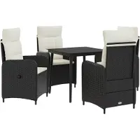 vidaXL Sofa Tafel Set 5 st Zwart en Crème Wit