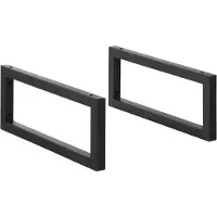 En.casa Ophangbeugel voor wastafelblad set van 2 zwart mat 50x20 cm