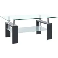 vidaXL Salontafel 95x55x40 cm gehard glas transparant en grijs