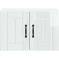 vidaXL Wandkast LUCCA, 2 stuks, hoogglanzend wit, houtvezel