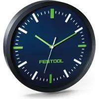 Festool 498385 Wandklok 300 mm x 300 mm x 300 mm x 300 mm Donkerblauw, Groen Slepend uurwerk (geluidsloos)