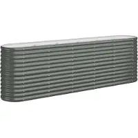 vidaXL Plantenbak 224x40x68 cm gegalvaniseerd staal antracietkleurig