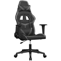 vidaXL Massage gamestoel kunstleer zwart en grijs