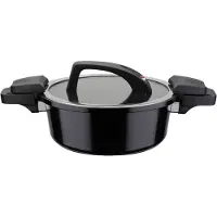 GSW Lagedrukpan - GSW - 24 cm - 4 L - Gesmeed aluminium - Inductie - Zwart
