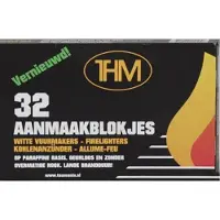 THM witte aanmaakblokjes - geurloos - paraffine - 32 stuks