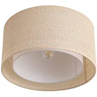 LINDBY Plafondlamp Soula, dimbaar, crème / amber, Woon-/ Eetkamer, Kunststof, Landelijk, plafondlamp
