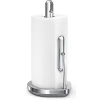 Simplehuman Keukenrolhouder met Klemarm - Vrijstaande Keukenrolhouder - Zilver - Geborsteld RVS