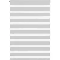vidaXL Zebra rolgordijn 95x150 cm stofbreedte 90,9 cm lichtgrijs