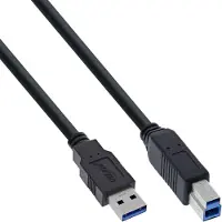 Intos USB-A naar USB-B kabel - USB3.0 - tot 2A / zwart - 2 meter