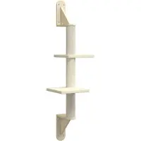 vidaXL Kattenmeubel wandgemonteerd met krabpaal 108 cm crèmekleurig