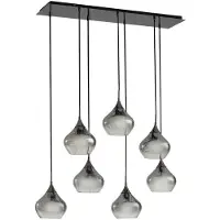 LUCANDE Glazen hanglamp Jarven, dimbaar, alu / grijs / zink, Woon-/ Eetkamer, Glas, Modern, hanglamp