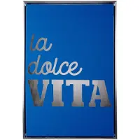PT Living Wanddecoratie La Dolce Vita Canvas Medium Dark Blue Silver Foil