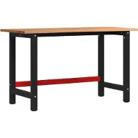 vidaXL Werkbank 140x60x81,5 cm massief eikenhout lichtbruin