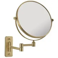 Gedy Gaia make-upspiegel voor aan de muur, dia. 180 mm, dubbelzijdig, goud mat