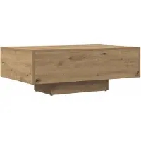 vidaXL - Salontafel - 85x55x31 - cm - bewerkt - hout - artisanaal - eikenkleurig