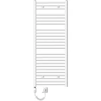 LuxeBath Elektrische Badkamerkachel Sahara 600x1500 mm Wit Rechte Zijaansluiting & Verwarmingsstang 1200W met Thermostaat & Digitaal Display, Handdoekverwarming met Patroonverwarming