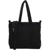 Merkloos Teddy Schoudertas 37x31cm zwart zwart Imitatiebont Tas