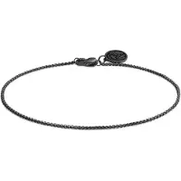 Lucleon Essentials | 1 mm Gunmetal Zwarte Armband met Gebogen Venetiaanse Schakels