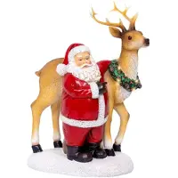 Lumineo Kerstscene Kerstman LED 12x19x26cm Multi multi Polyresin Kerstdorp