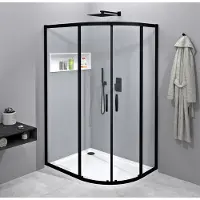 Hak Douchecabine Sigma Simply Black Kwartrond 120x90x190 cm Mat Zwart