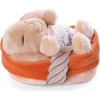 Nici Knuffelkonijn Karamel Slaapt In Mandje Teddy 12 Cm Oranje