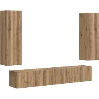 vidaXL Tv-meubelset 3 st Artisan Eiken Bewerkt hout