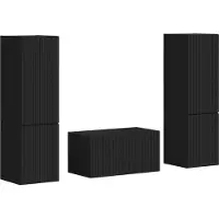 vidaXL Tv-meubelset 5 st Zwart Bewerkt hout