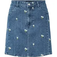 Pieces Rok 'PCFlora' blauw denim / groen / wit