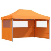 vidaXL Partytent, inklapbaar, pop-up model, met 3 zijpanelen, oranje