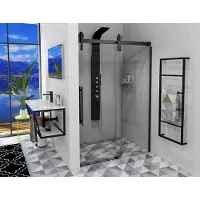 Gelco Volcano Black Douchedeur 140cm, helder glas