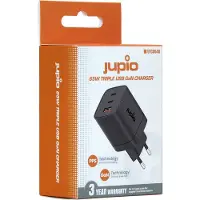 Jupio Triple Usb (2xc, 1x A) Gan Charger 65w