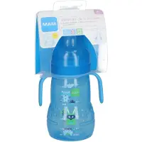 Mam Transition-babyfles - 220 ml - vanaf 4 maanden - Siliconen antifuite zachte snavel - Jongen