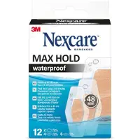 3M Nexcare Max Hold Waterbestendige Pleisters | Douchepleisters | Tot 48 uur volledige bescherming | Ademend | 3 maten 12 St Pleister