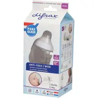 Difrax Babyfles Breed Glas - 200 ml - Wit - 1 Stuk - S-fles - Anti Koliek