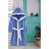 Optimus Kinderbadjas - Katoenen - Blauw en Wit - 5/6 Jaar